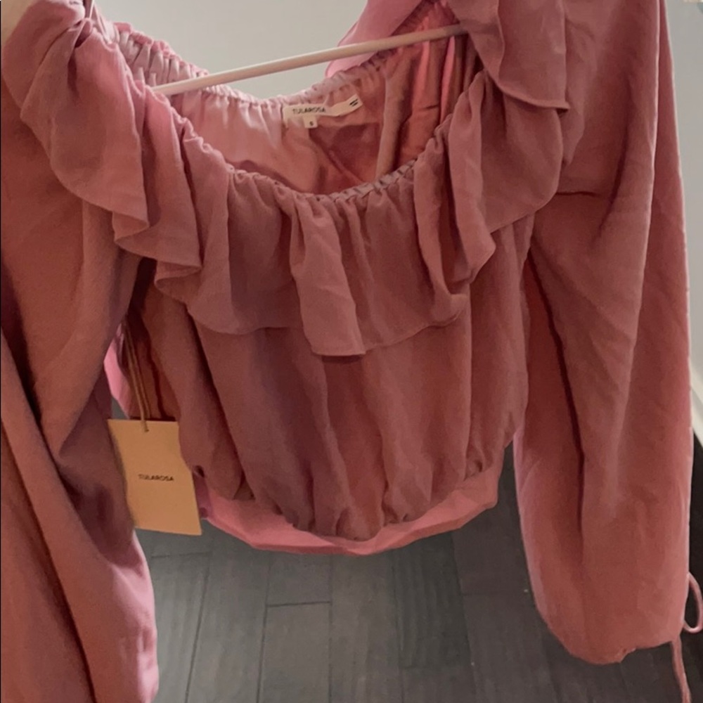 Unworn pink crop blouse